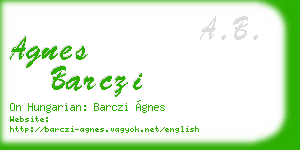 agnes barczi business card