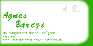 agnes barczi business card